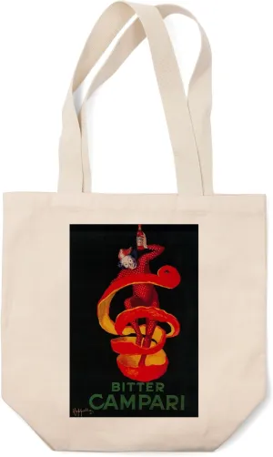 Lantern Press Bitter Campari, Vintage Advertisement (100% Cotton Canvas Reusable Tote Bag)