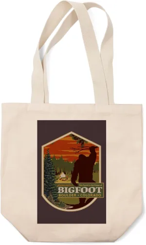 Lantern Press Boulder, Colorado, Home of Bigfoot, (100% Cotton Canvas Reusable Tote Bag)