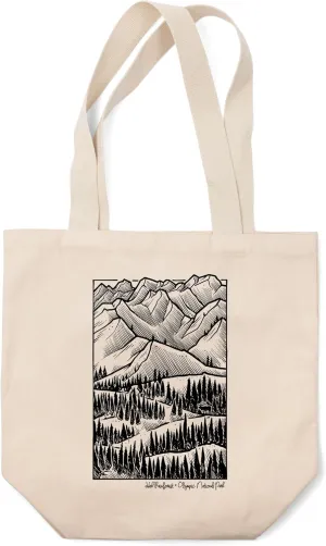 Lantern Press HOH Rainforest, Washington, Hurricane Ridge (100% Cotton Canvas Reusable Tote Bag)