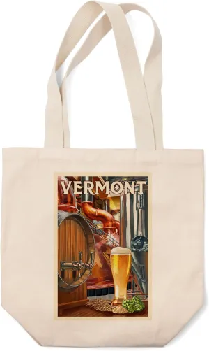 Lantern Press Vermont, The Art of Beer (100% Cotton Canvas Reusable Tote Bag)