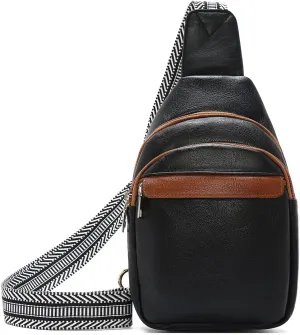LAORENTOU Designer Crossbody Bag for Women,Medium Sling Bags with Zipper, Chest Bag with Adjustable Shoulder Strap