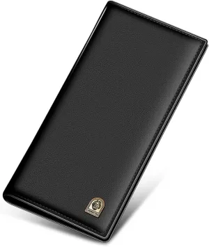 LAORENTOU Genuine Leather Wallet for Men Bifold Wallets with Zipper Coin Pocket Casual Men Purse Slim Wallet Purse for Men (Black)