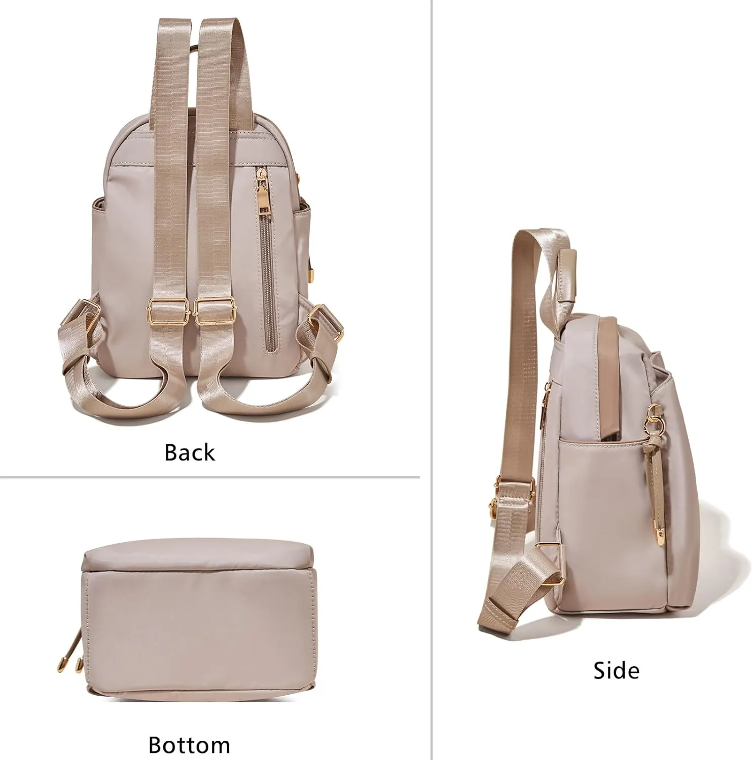 LAORENTOU Small Backpack Purse for Women Cowhide Mini Leather Backpack for Women, Ladies Small Shoulder Crossbody Handbags