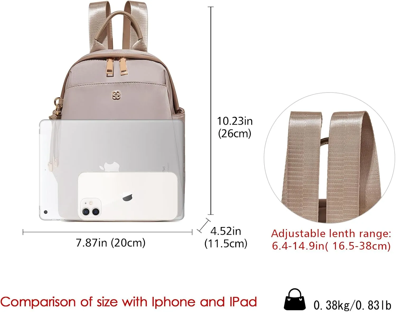 LAORENTOU Small Backpack Purse for Women Cowhide Mini Leather Backpack for Women, Ladies Small Shoulder Crossbody Handbags