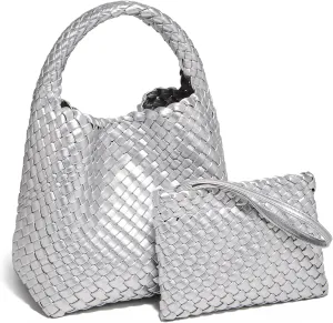 LAORENTOU Small Fabric Bucket Top-handle Crossbody Bag for Women Satchel Trendy Handbags Canvas