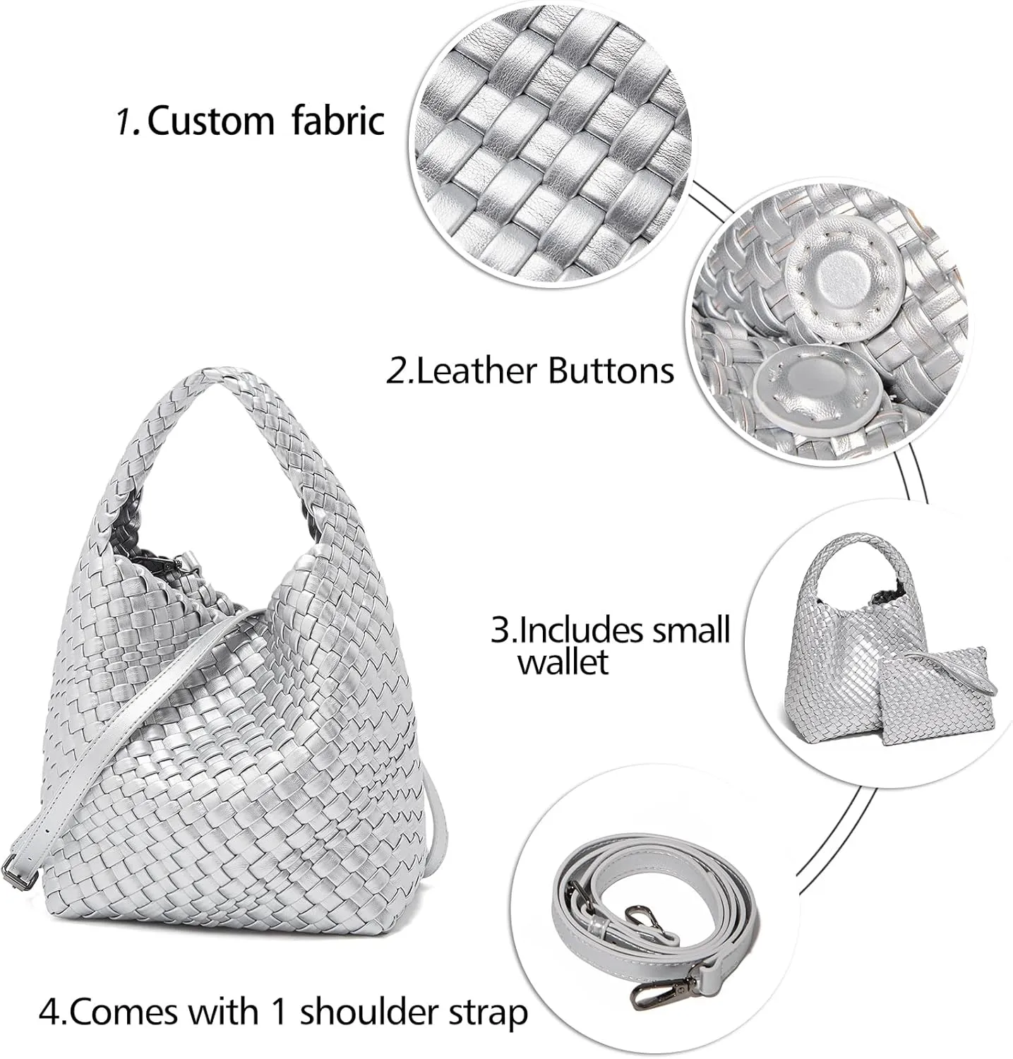LAORENTOU Small Fabric Bucket Top-handle Crossbody Bag for Women Satchel Trendy Handbags Canvas