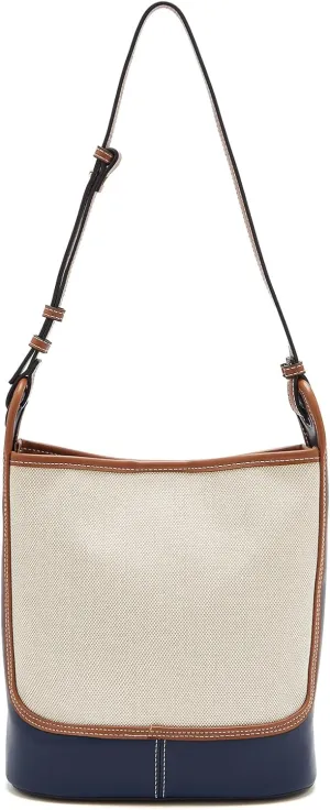 LAORENTOU Small Fabric Bucket Top-handle Crossbody Bag for Women Satchel Trendy Handbags Canvas