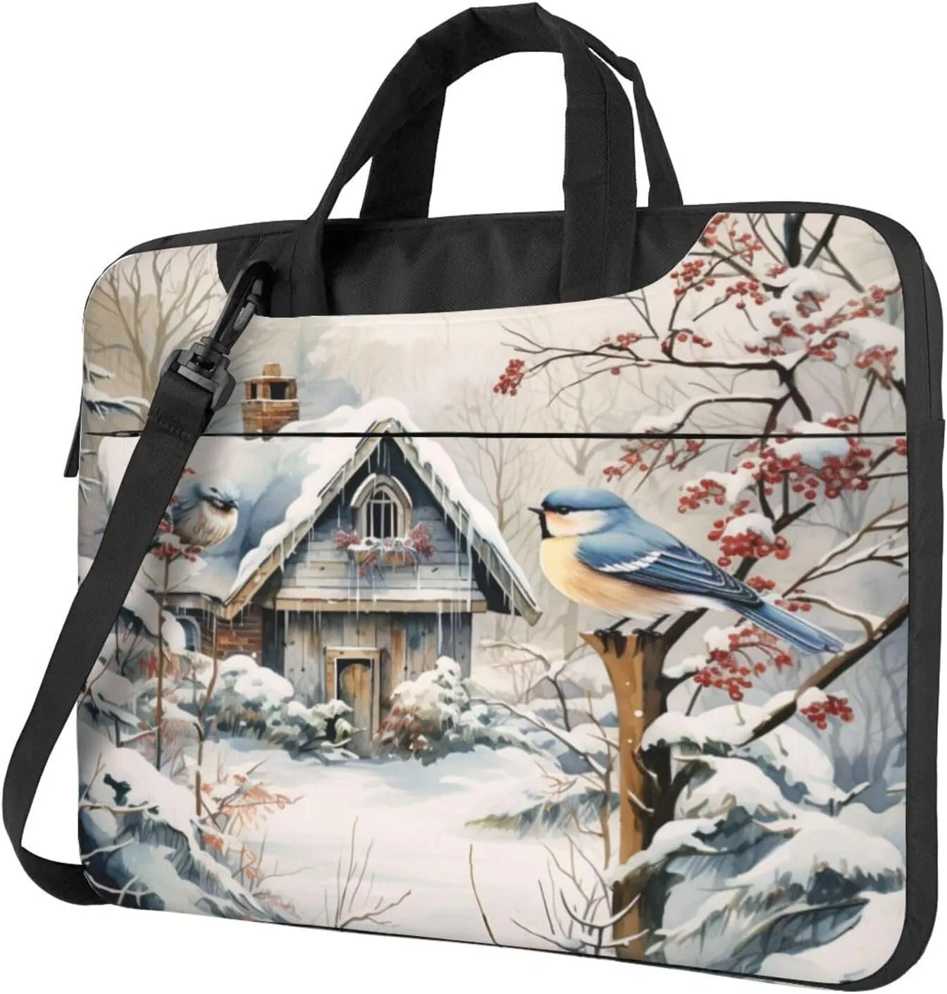 Laptop Bag Vintage Christmas Postal Pattern Santa Claus Laptop Tote Bag Women Men Laptop Sleeve Case Computer Bag
