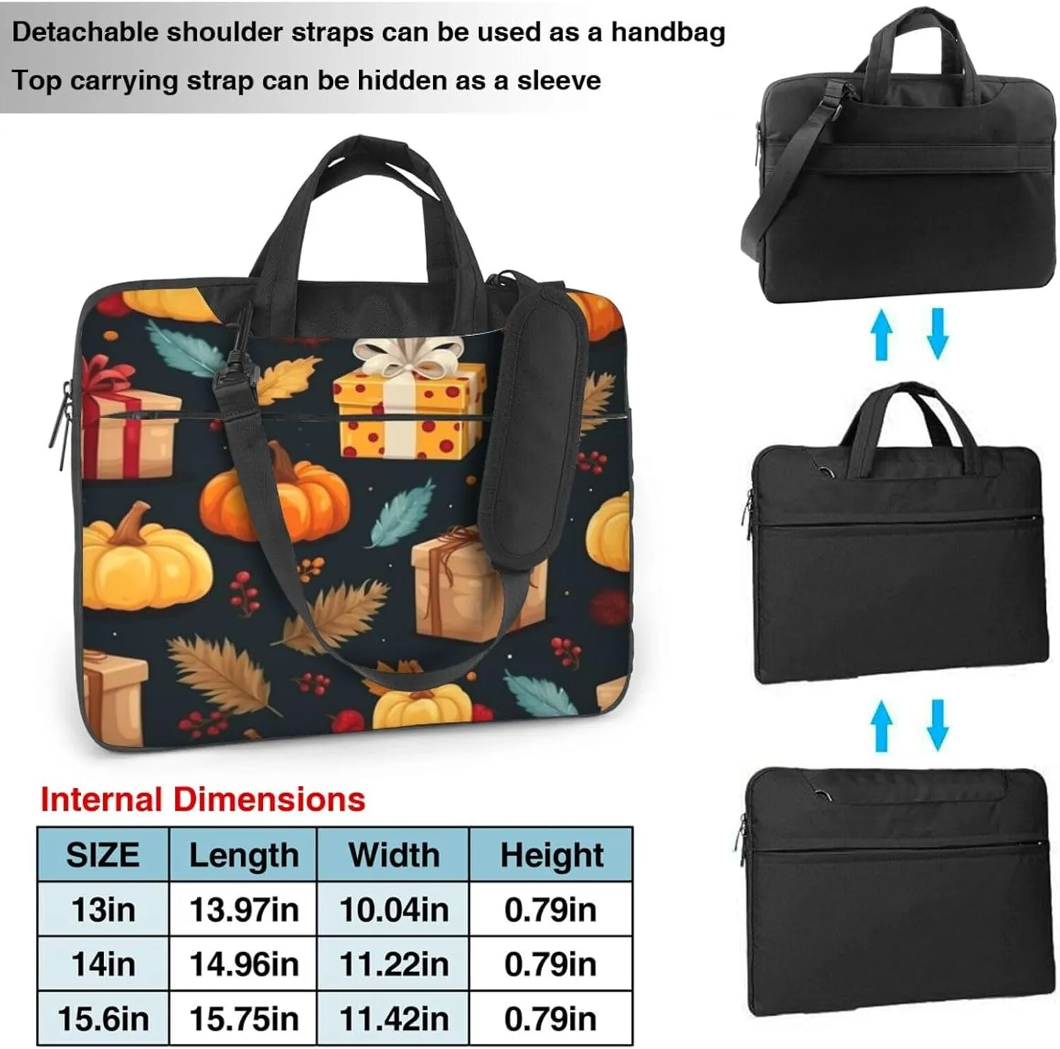 Laptop Bag Vintage Christmas Postal Pattern Santa Claus Laptop Tote Bag Women Men Laptop Sleeve Case Computer Bag