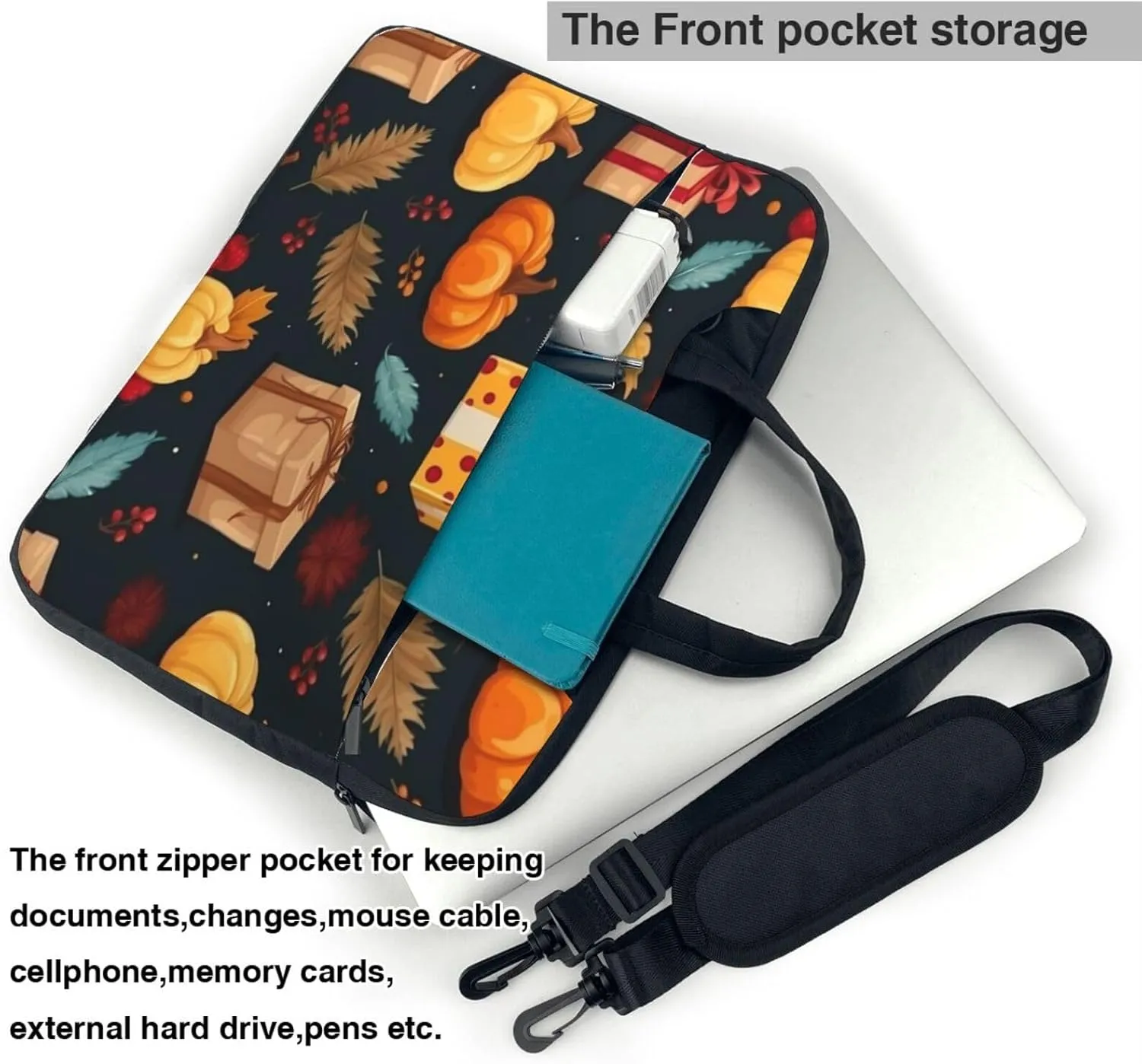 Laptop Bag Vintage Christmas Postal Pattern Santa Claus Laptop Tote Bag Women Men Laptop Sleeve Case Computer Bag