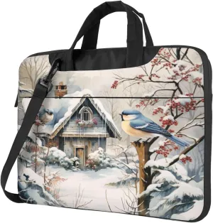 Laptop Bag Vintage Christmas Postal Pattern Santa Claus Laptop Tote Bag Women Men Laptop Sleeve Case Computer Bag