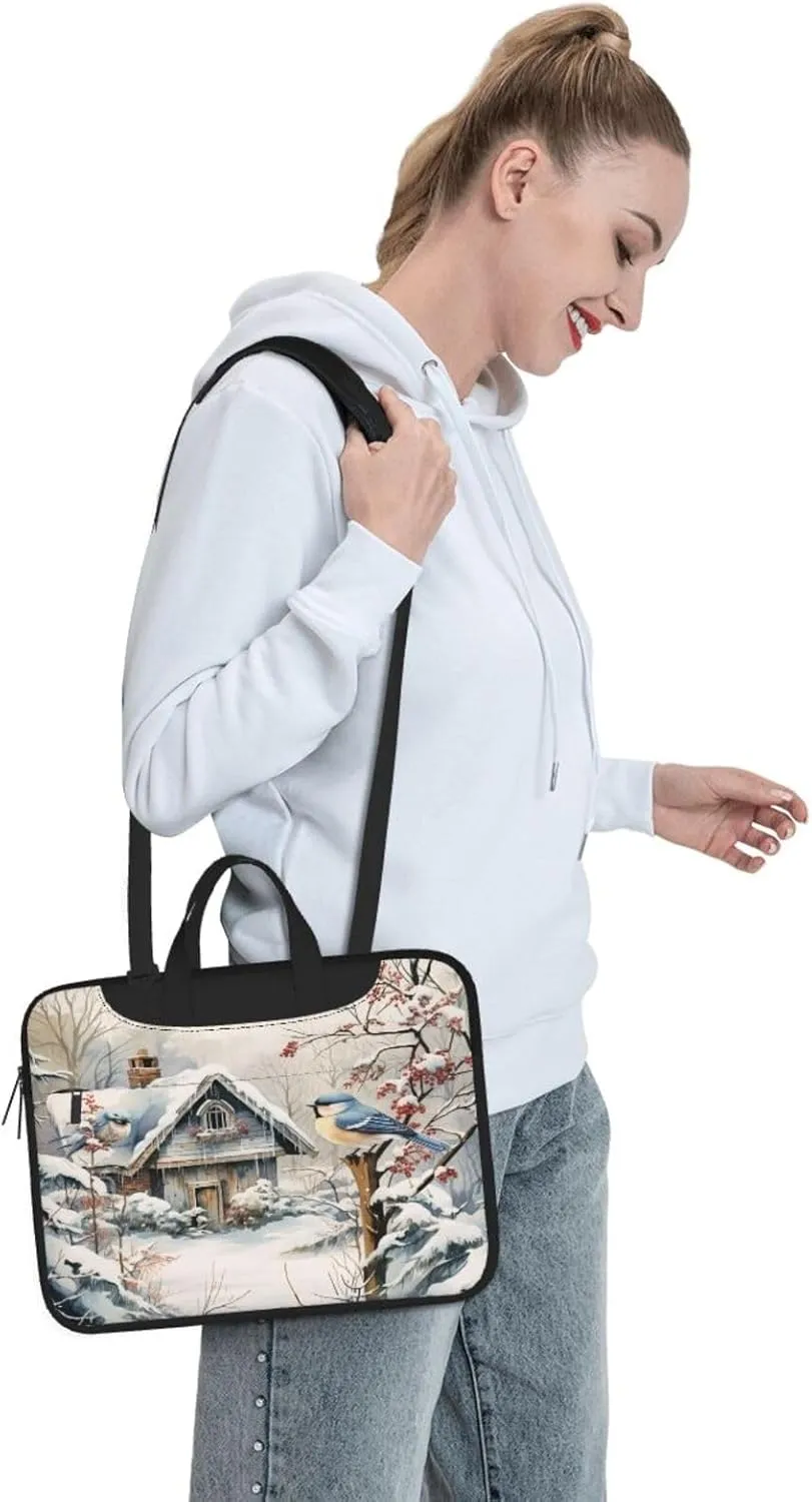 Laptop Bag Vintage Christmas Postal Pattern Santa Claus Laptop Tote Bag Women Men Laptop Sleeve Case Computer Bag