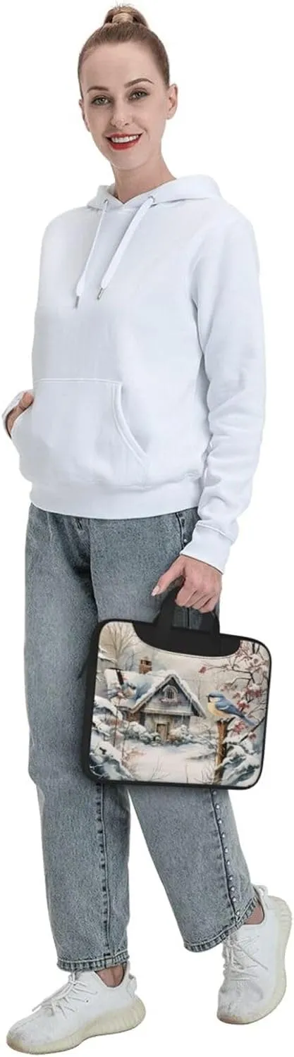 Laptop Bag Vintage Christmas Postal Pattern Santa Claus Laptop Tote Bag Women Men Laptop Sleeve Case Computer Bag