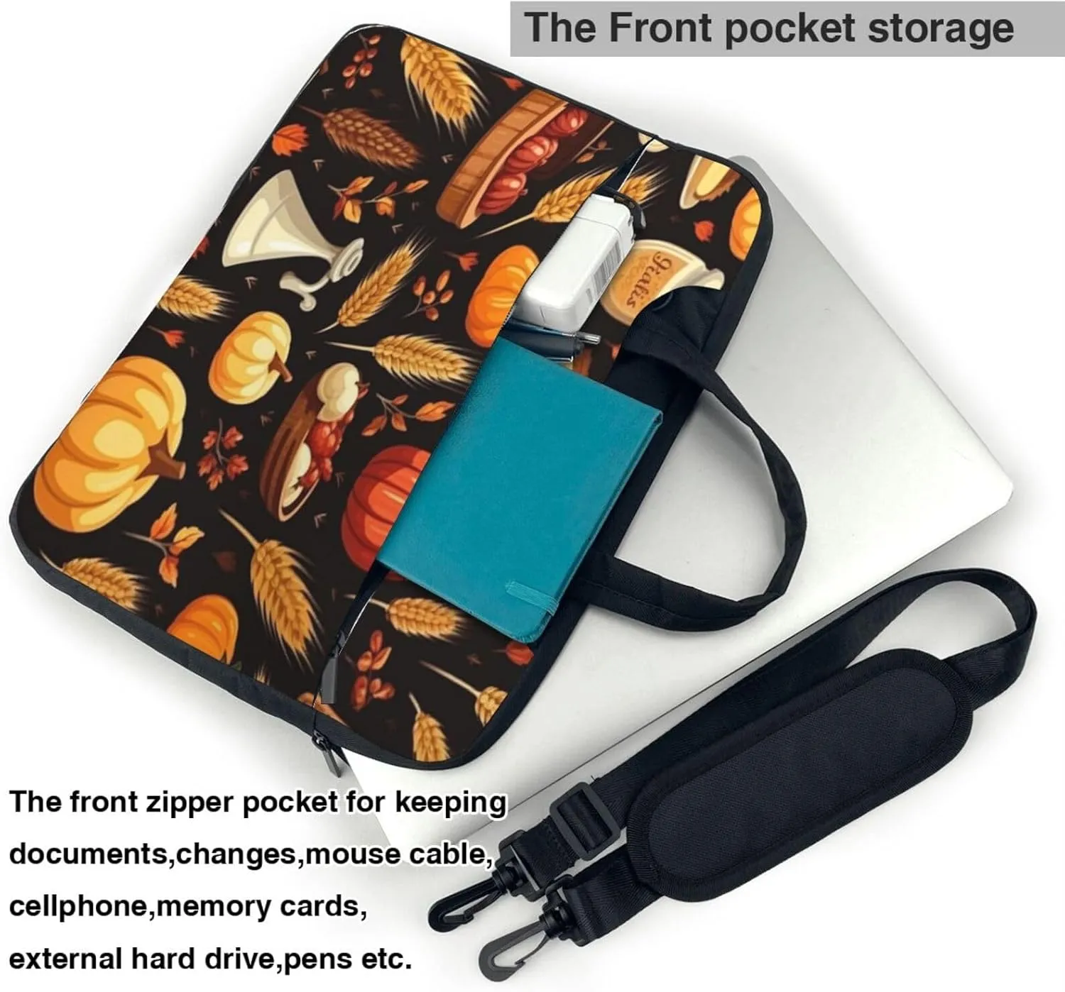 Laptop Bag Vintage Christmas Postal Pattern Santa Claus Laptop Tote Bag Women Men Laptop Sleeve Case Computer Bag