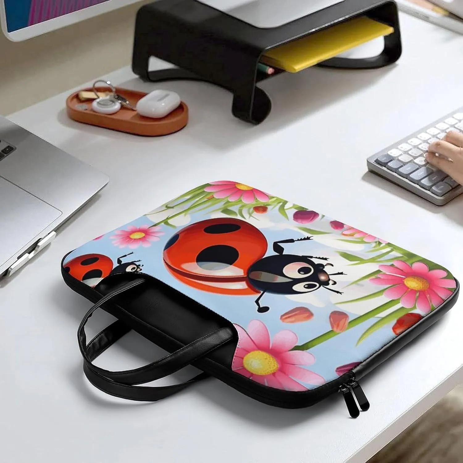 Laptop Shoulder Bag 16.5 Inch Laptop Bag Blue Volleyball Computer Bag Messenger Bag for Men Women