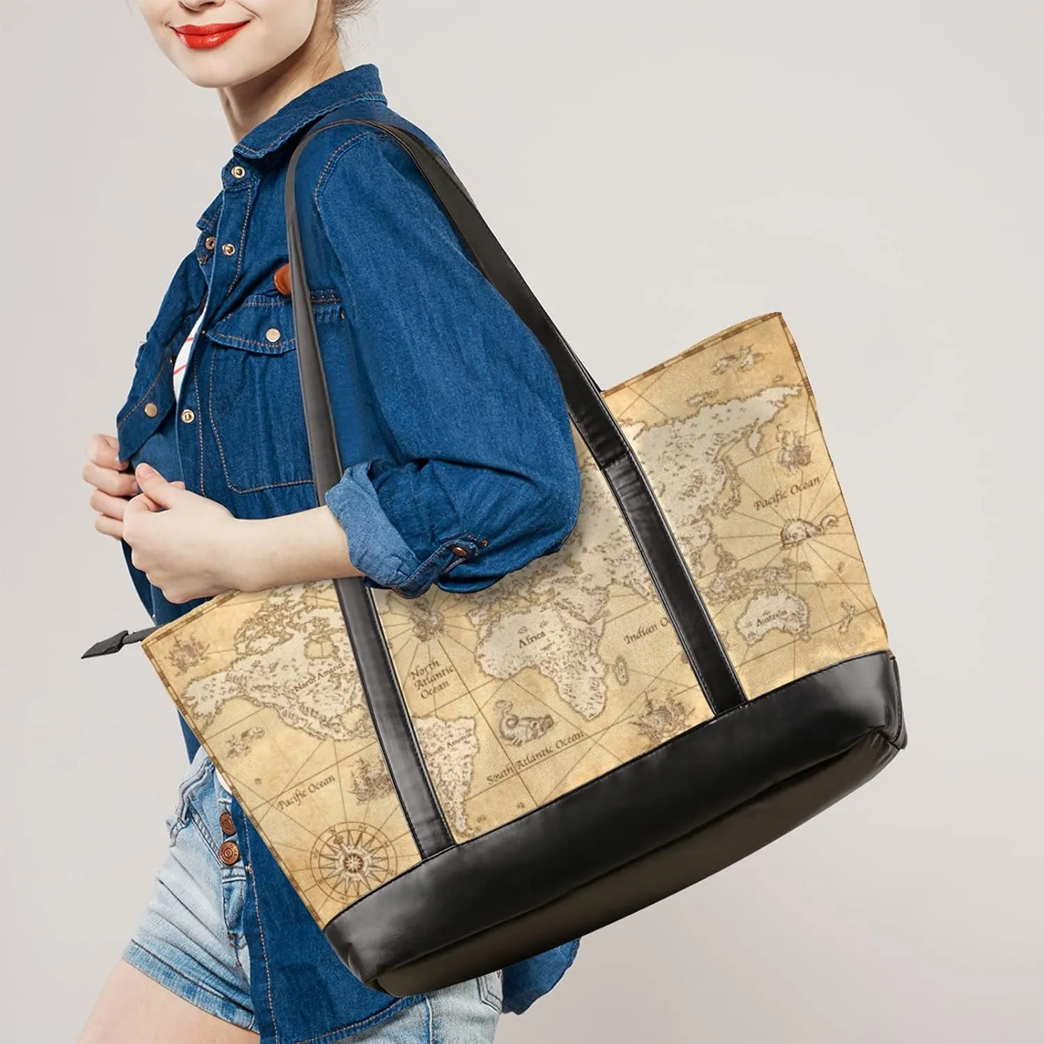Laptop Tote Bag for Women 15.6 inch Leopard Cheetah Computer Briefcase Leather Shoulder Bag Handbag