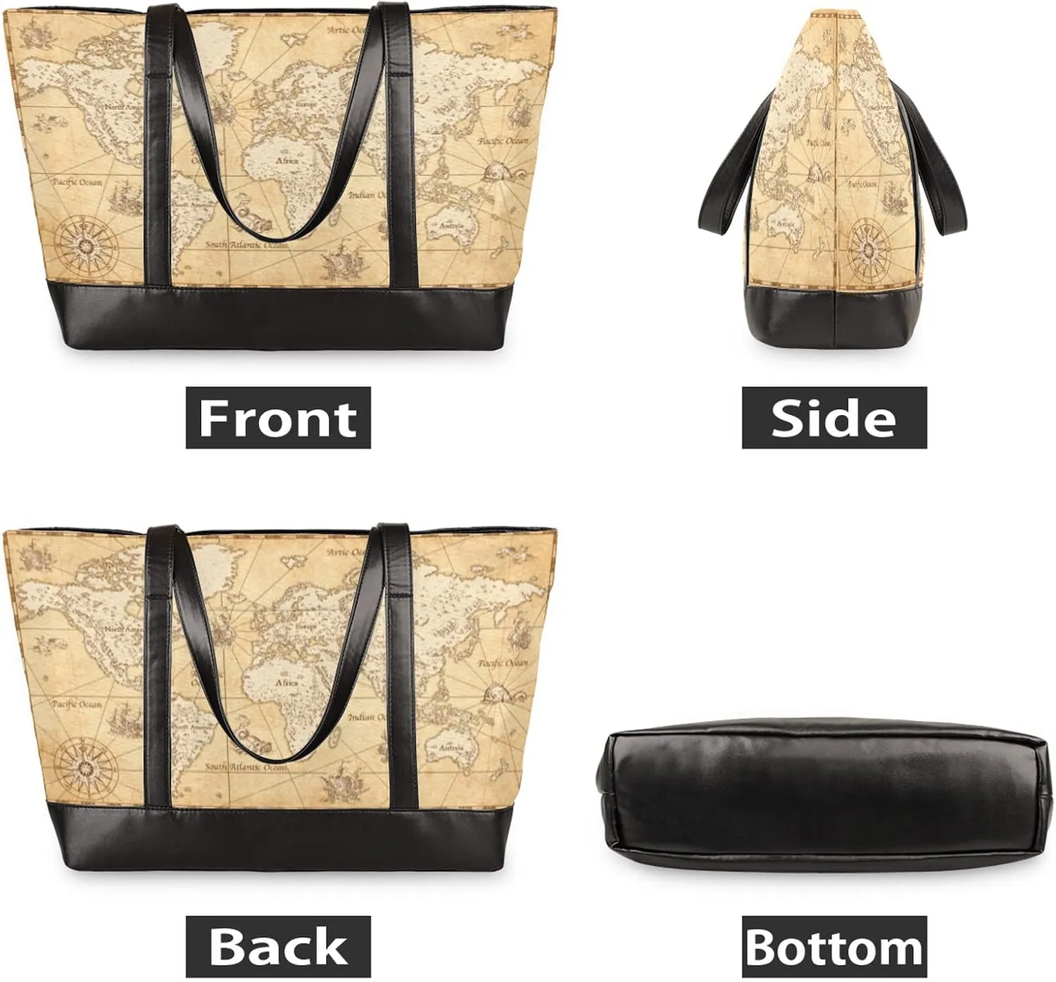 Laptop Tote Bag for Women 15.6 inch Leopard Cheetah Computer Briefcase Leather Shoulder Bag Handbag