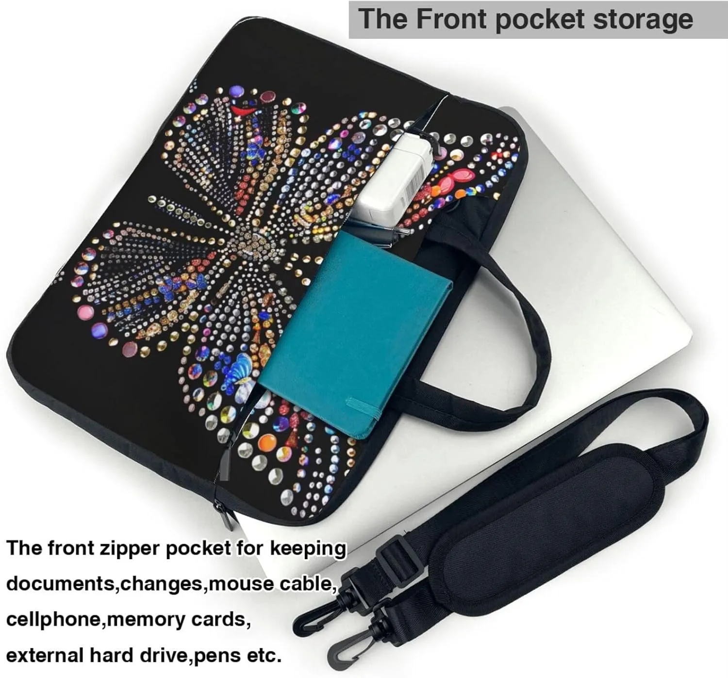 Laptop Tote Bag Laptop Tote Bag Travel Business Computer Bag Work Bag for Men Women with Rhinestones