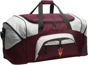 Large ASU Dufflel Bag Suitcase or Gym Gear Bag - Official Arizona State Duffle Bag (Maroon)