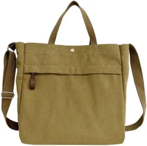 Large Canvas Tote Bag, Thick Fabric Crossbody Bag for Women & Men, Trendy Big Handbag Purse, Cotton Messenger Bag for Work