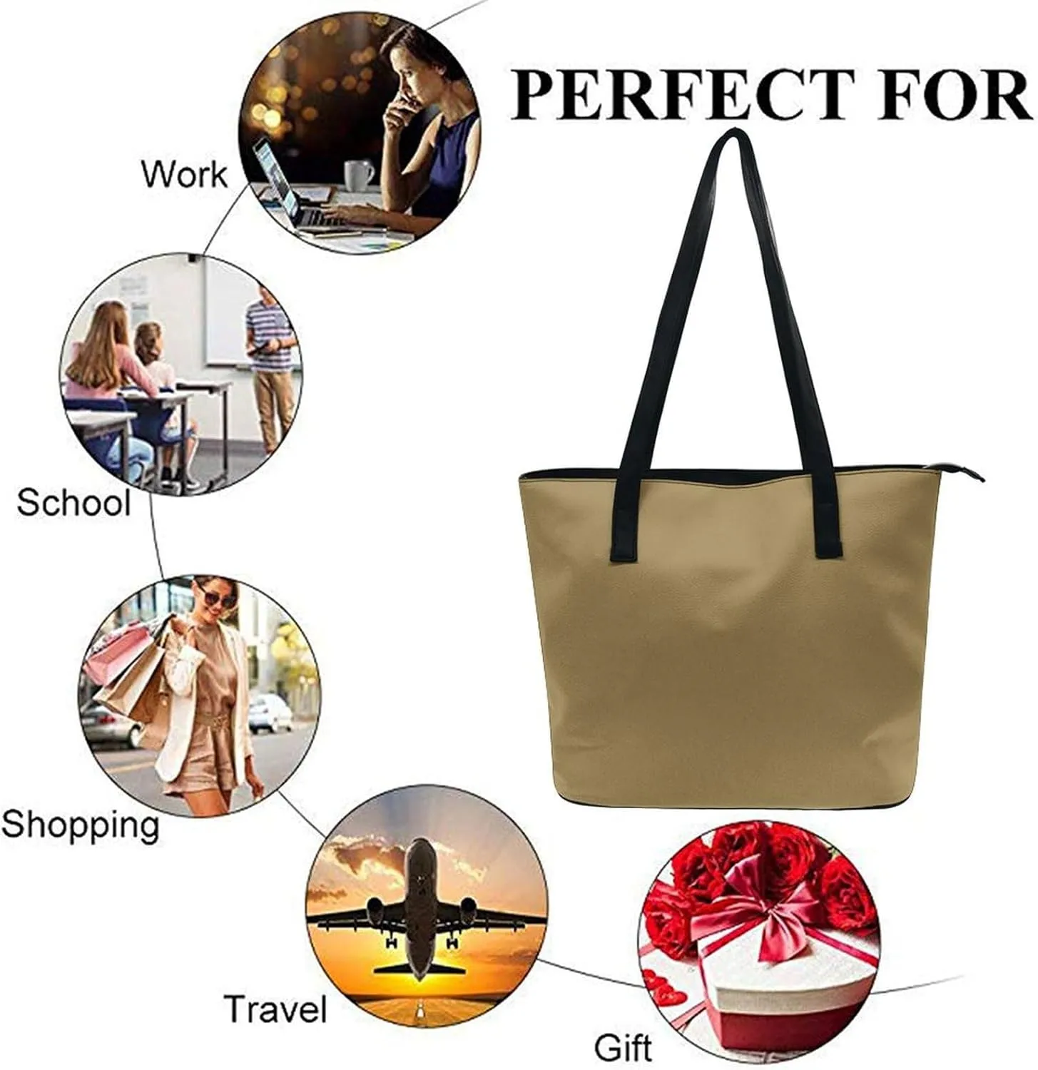 Large Casual Soft Leather Purse Fashion Hobo Handbags Tote Bag With Zipper
