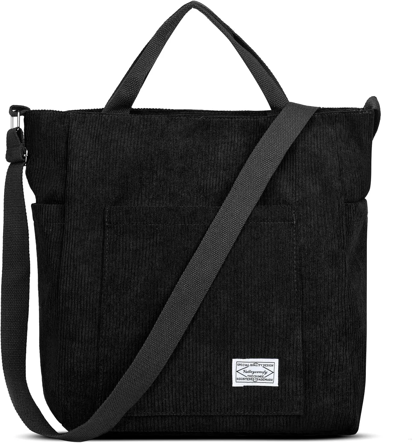 Large Corduroy Tote Bag for Women, Casual Hobo Shoulder Bag, Zipper Crossbody Bag Work Shopping Travel Satchels