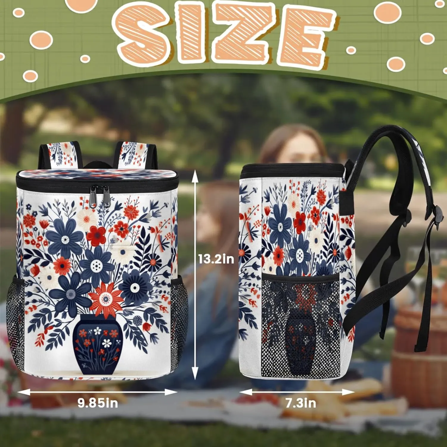 Large Insulated Cooler Backpack, Leak Proof Backpack 30 Cans, Cooler Bag for 12h Hot/Cold Retention