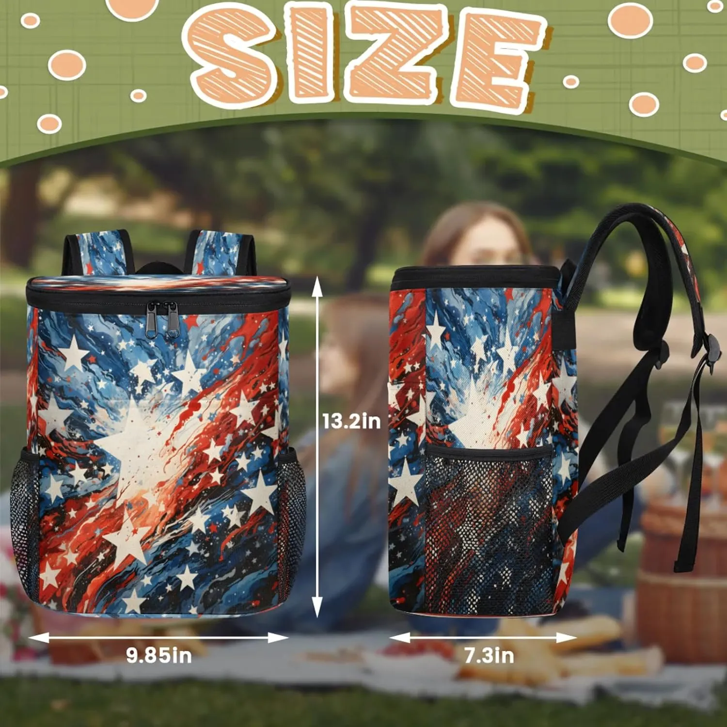 Large Insulated Cooler Backpack, Leak Proof Backpack 30 Cans, Cooler Bag for 12h Hot/Cold Retention