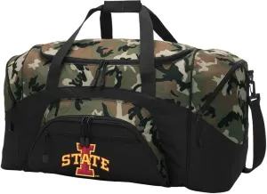 LARGE ISU Cyclones Duffel Bag Iowa State Suitcase or Gym Bag For Men Or Her (Camo)