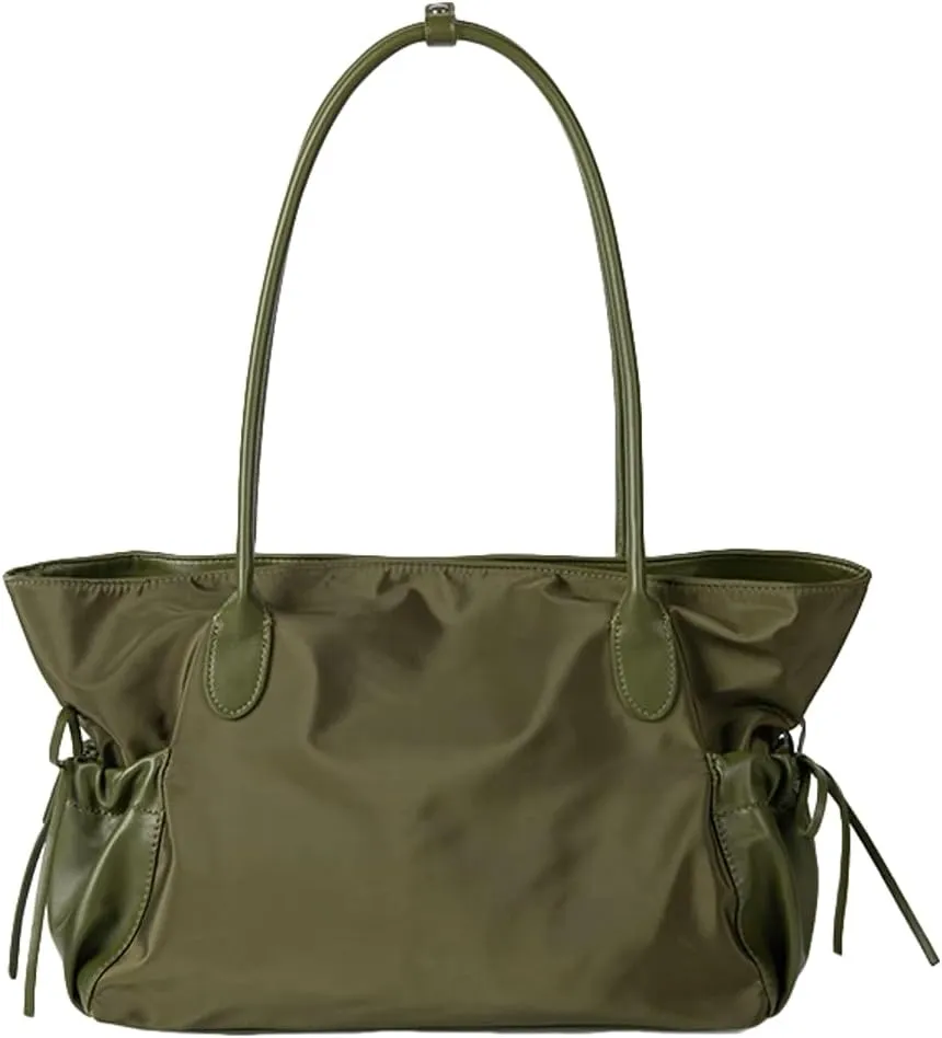 Large Shoulder Tote Bag for Women Casual Nylon Top-Handle Purses Weekend Handbag Lightweight Work Bag