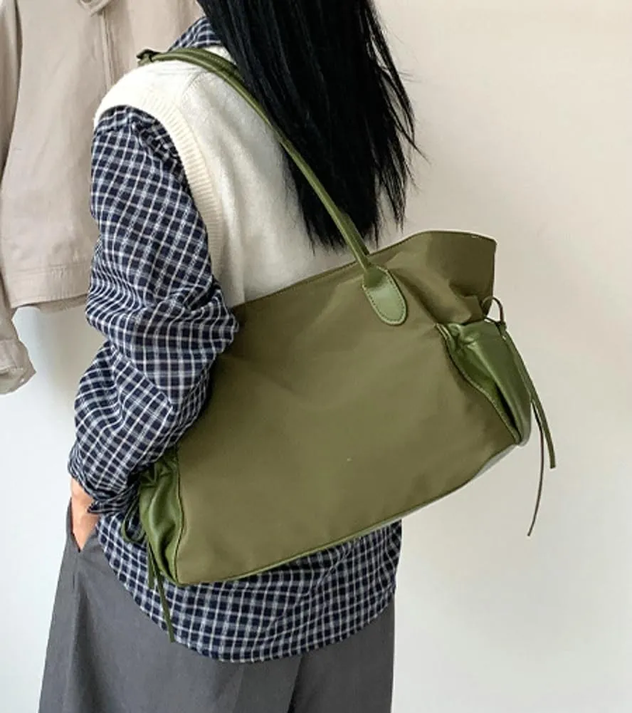 Large Shoulder Tote Bag for Women Casual Nylon Top-Handle Purses Weekend Handbag Lightweight Work Bag