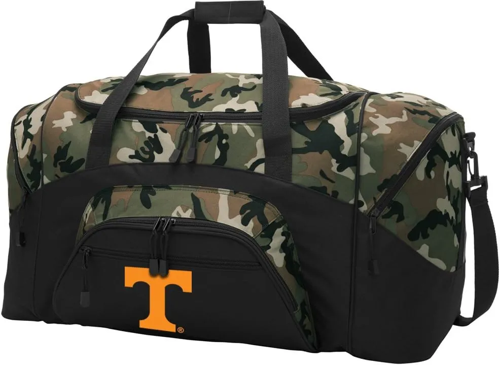 LARGE Tennessee Vols Duffel Bag University of Tennessee Suitcase or Gym Bag For Men Or Her (Camo)