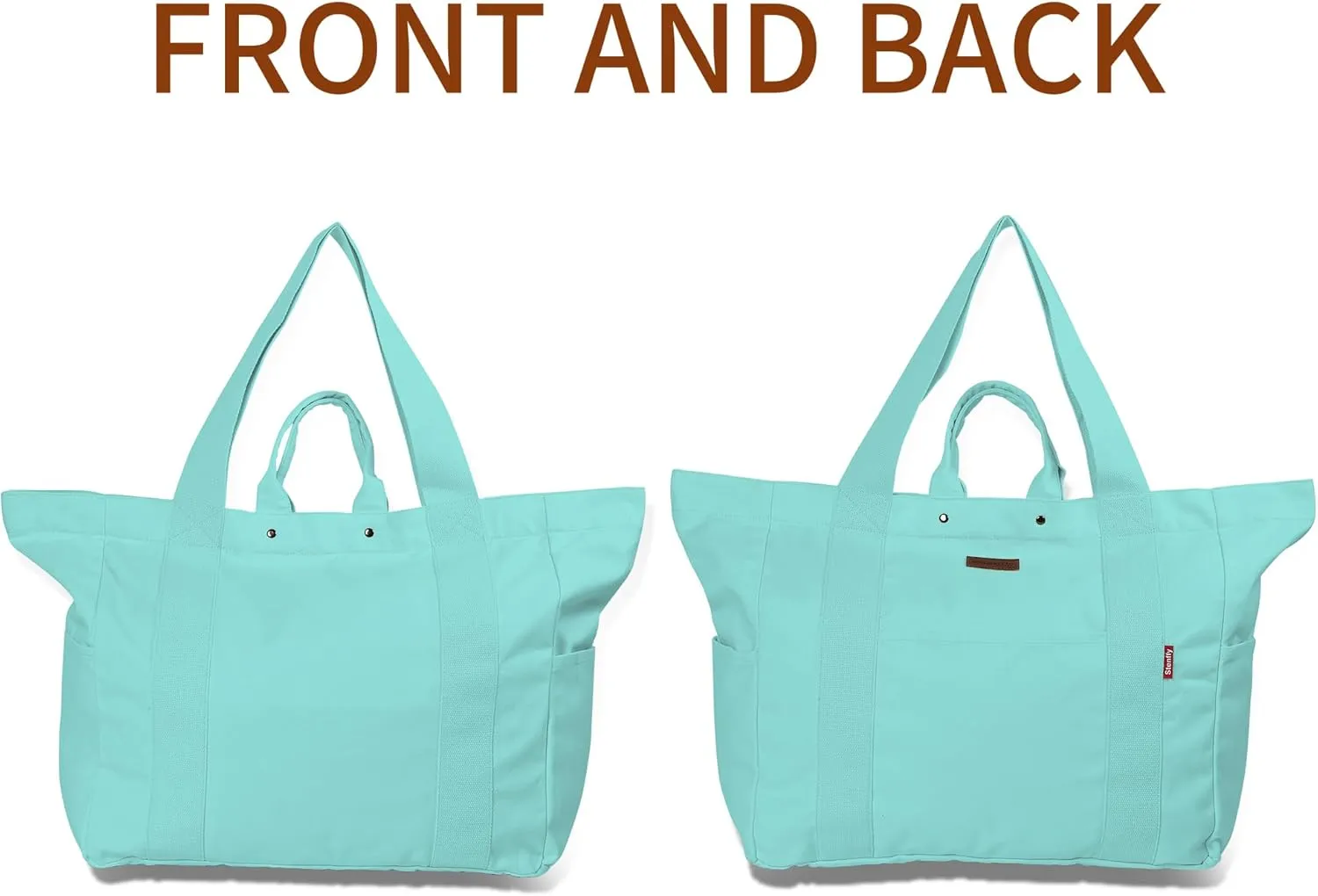 Large Tote Bag, Everything Bag, Heavy Duty Canvas, Full-Size Zipper, Reusable, Suitable for DIY, Natural Cotton.