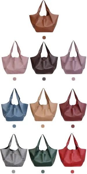 Large Tote Handbag, PU Leather Satchel Tote Shoulder Bags Purse Soft Crossbody Oversized Travel Tote Bag