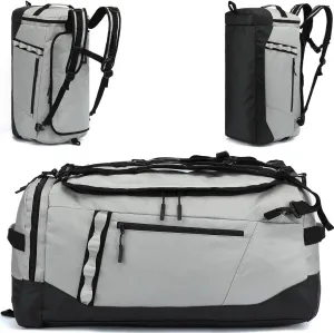 Large Travel Duffle Bag Backpack for Men Women 70L Big Sports Gym Bag with Shoe Compartment Heavy Duty Duffel Bags with Padded Straps for Weekend Overnight Camping, Grey