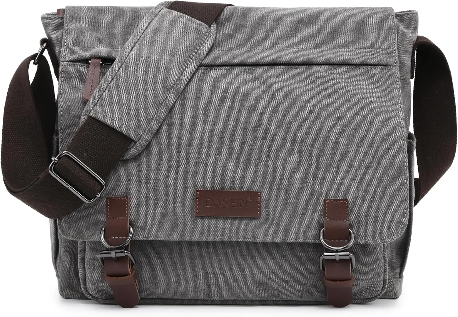 Large Vintage Canvas Messenger Shoulder Bag Travel Crossbody Purse Briefcase Business Bag for 15inch Laptop