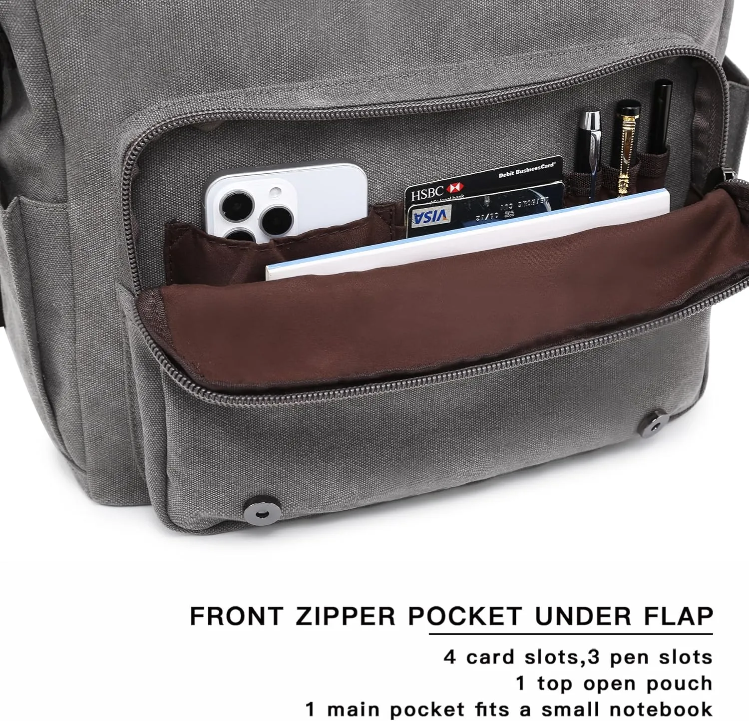 Large Vintage Canvas Messenger Shoulder Bag Travel Crossbody Purse Briefcase Business Bag for 15inch Laptop