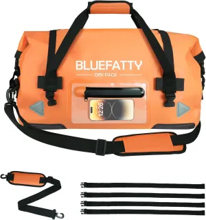 Large Waterproof Duffel Bag Roll-top Heavy Duty Dry Duffle Bags for Motorcycling, Rafting, Boating, SUP, Kayaking, Travel, 70L(Orange)