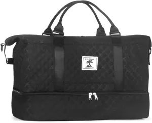 Large Weekender Bags for Women Travel - Womens travel bag with Wet Pocket, Weekender Bag with Shoe Compartment, Carry On Duffle Bags for Airplanes, Waterproof Overnight Bags for Women Travel (black)