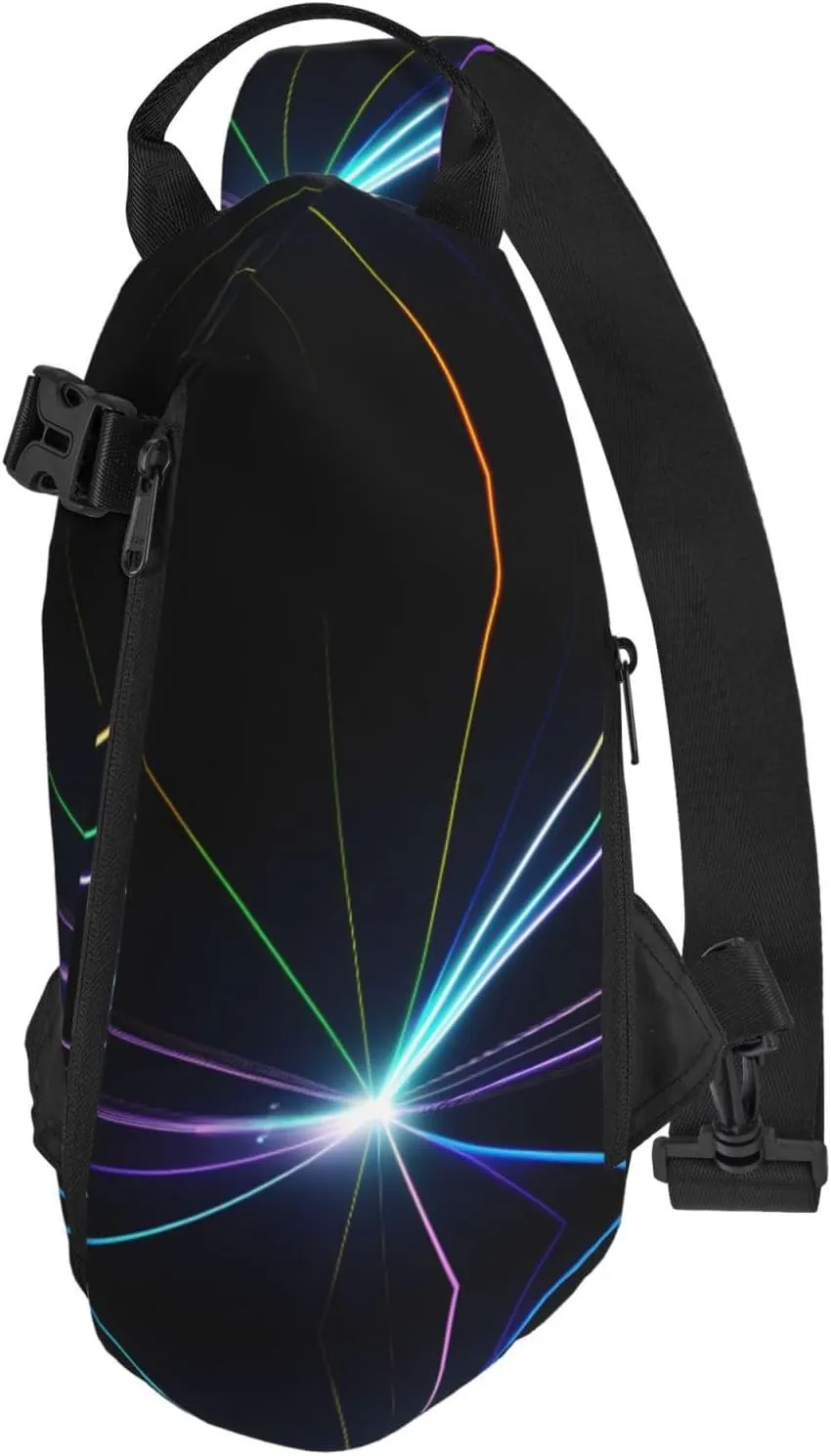 Laser Light Print Crossbody Backpack Casual Adjustable Bag Multifunctional Sling Backpack