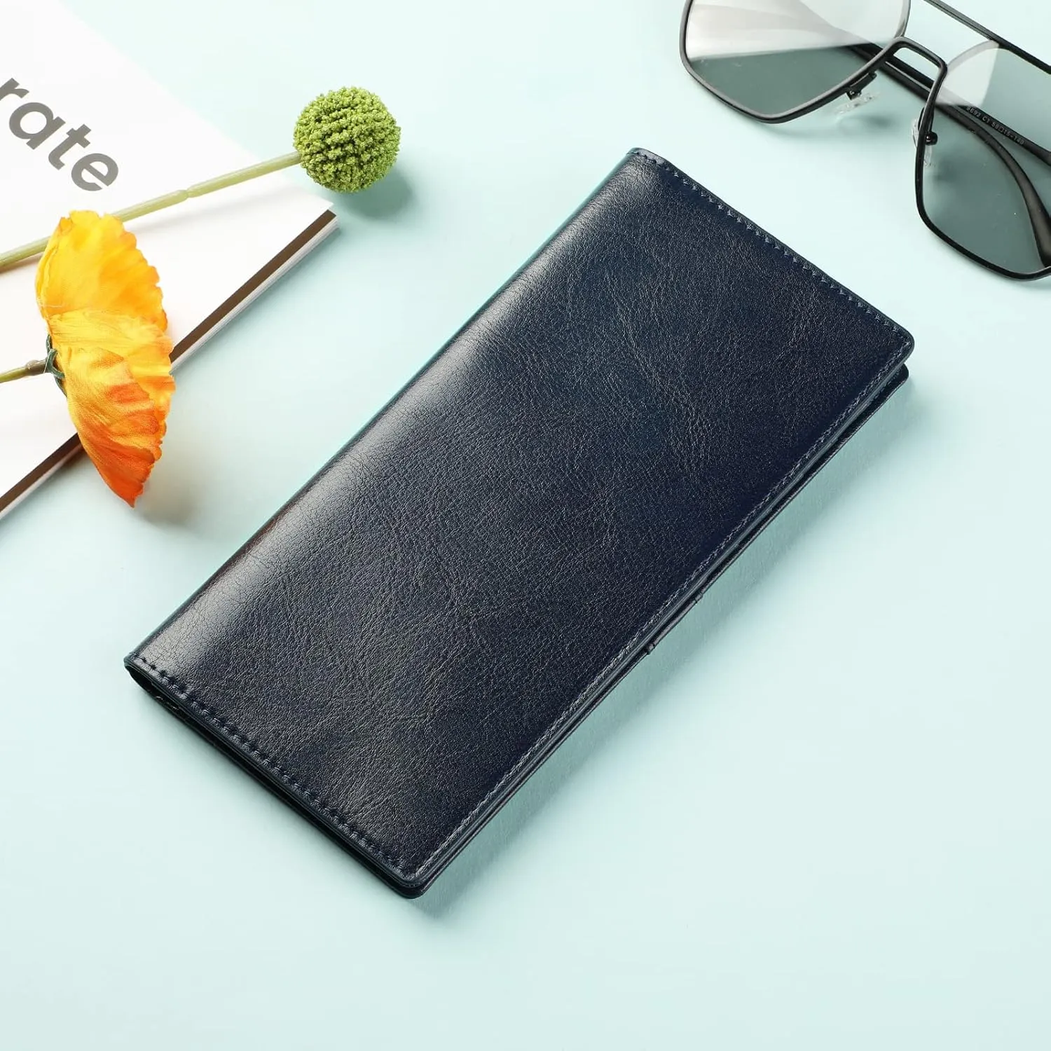 Lavemi Ultra Slim Thin Leather Women Wallet RFID Blocking Credit Card Holder Bifold Long Ladies Billfold