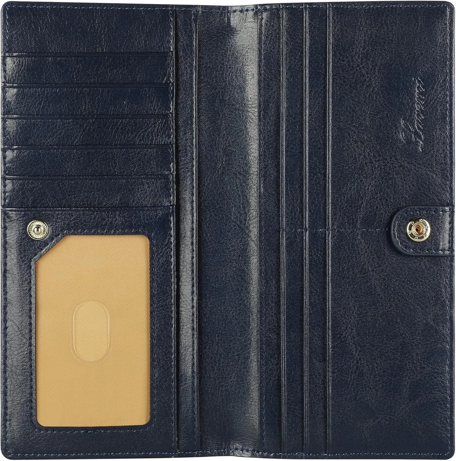 Lavemi Ultra Slim Thin Leather Women Wallet RFID Blocking Credit Card Holder Bifold Long Ladies Billfold