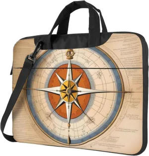 Law of the Compass Navigation pattern Fashionable and ultra-thin shoulder laptop bag Shockproof soft lining