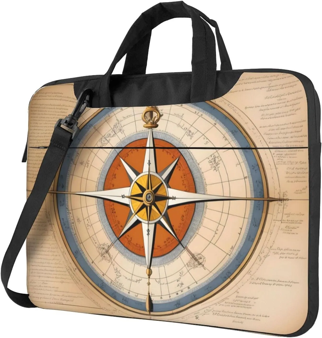Law of the Compass Navigation pattern Fashionable and ultra-thin shoulder laptop bag Shockproof soft lining