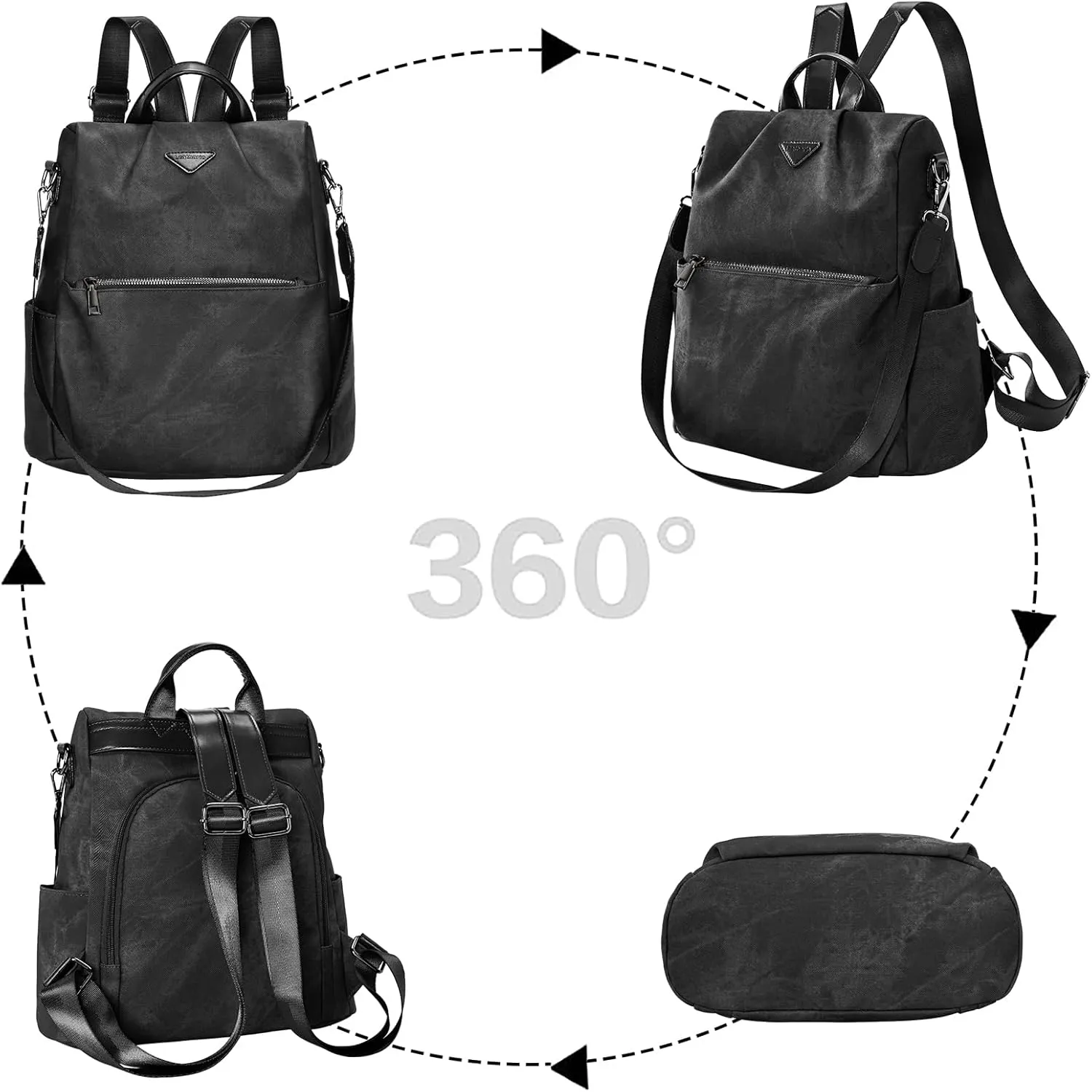 Leathario Women Backpack Purse Anti-Theft Vegan Leather Small Casual Daypack Shoulder Mini Bookbag for College Travel Work