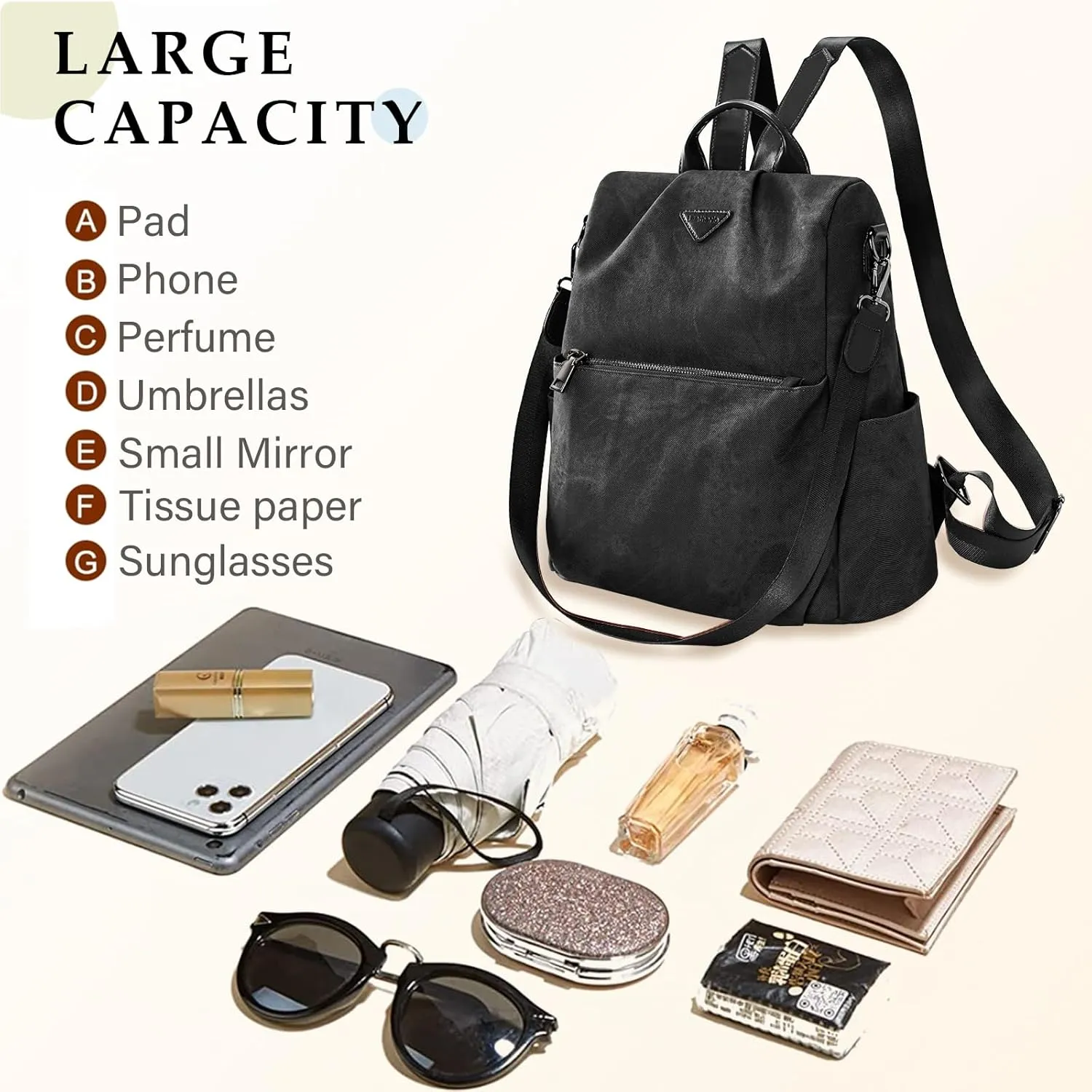 Leathario Women Backpack Purse Anti-Theft Vegan Leather Small Casual Daypack Shoulder Mini Bookbag for College Travel Work