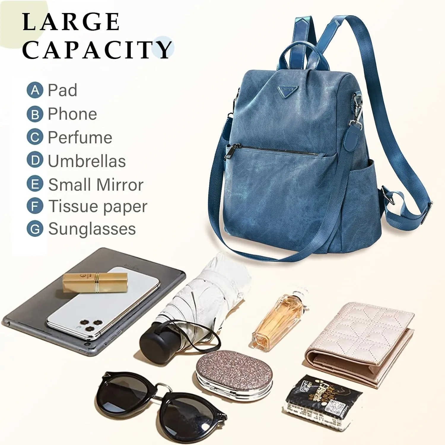 Leathario Women Backpack Purse Anti-Theft Vegan Leather Small Casual Daypack Shoulder Mini Bookbag for College Travel Work