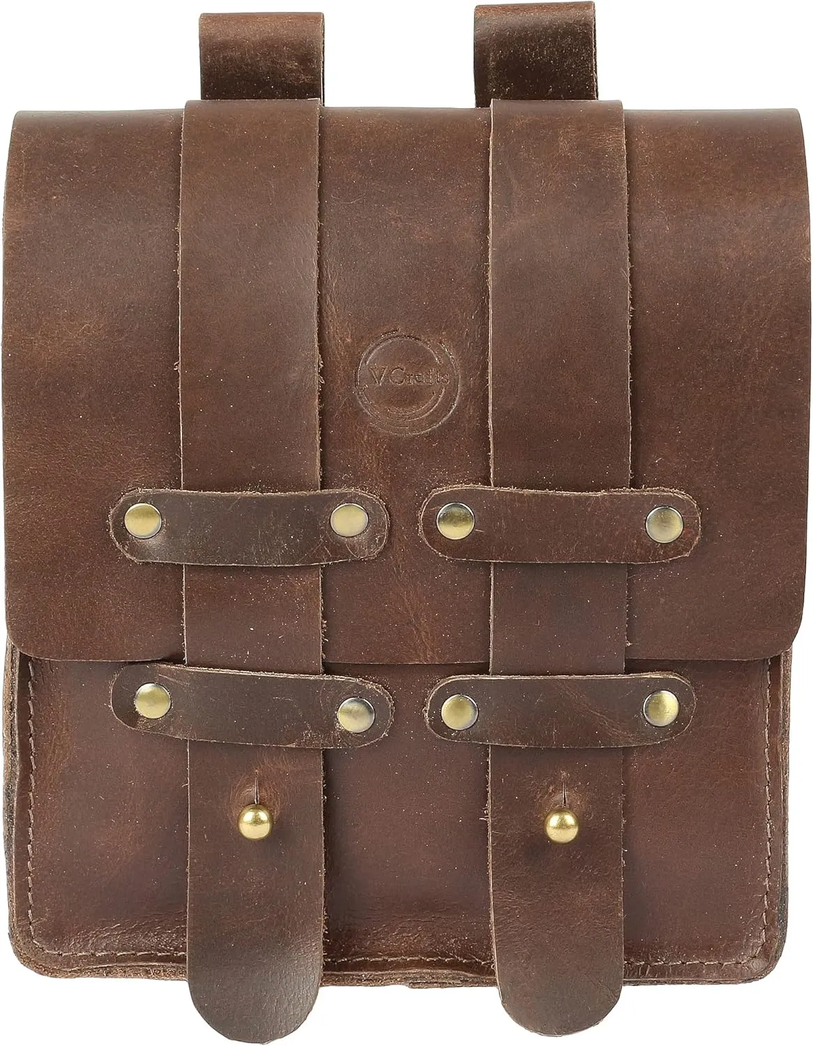 Leather Belt Pouch Fanny Pack with Belt Loop - Unisex Waist Bag for Men & Women - Practical for Weekend, Party & Festival - Brown, Small, Handmade