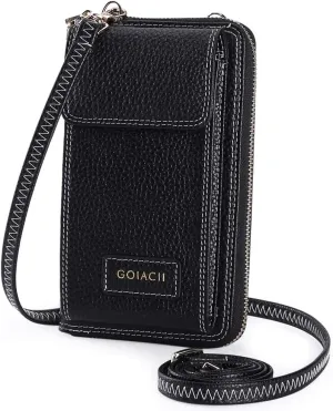 Leather Crossbody Bag Cell Phone Pruse Small Wallet for Women Wristlet Handbags