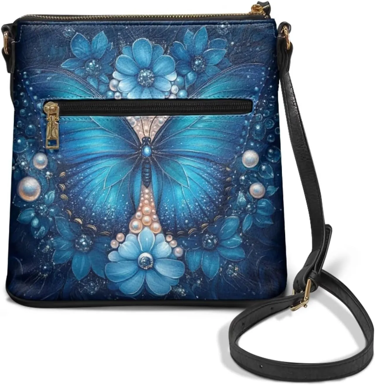 Leather Crossbody Bags for Women Tote Bag with Zipper Waterproof Shoulder Bag Travel Work Soft Handbag